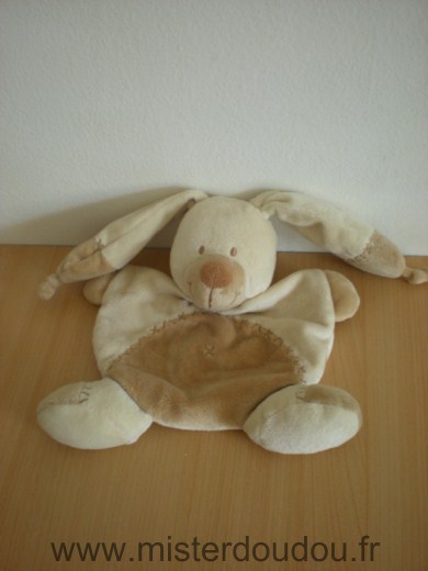 Doudou Lapin Nicotoy Beige marron 