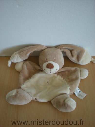 Doudou Lapin Nicotoy Beige marron 