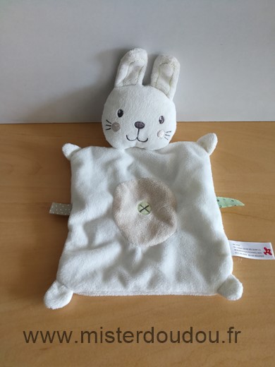 Doudou Lapin Nicotoy Blanc beige 