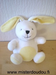 Doudou Lapin Nicotoy Blanc jaune 