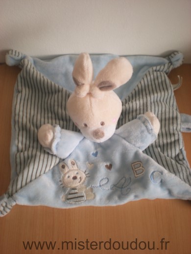 Doudou Lapin Nicotoy Bleu 