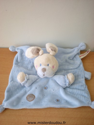 Doudou Lapin Nicotoy Bleu 