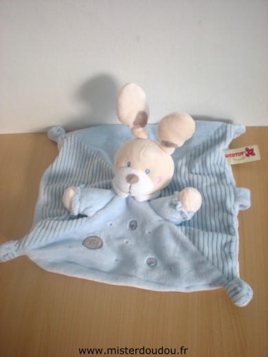 Doudou Lapin Nicotoy Bleu 