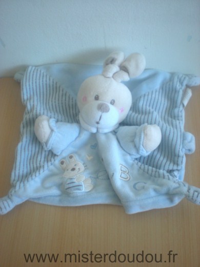 Doudou Lapin Nicotoy Bleu 