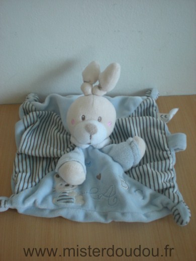 Doudou Lapin Nicotoy Bleu 