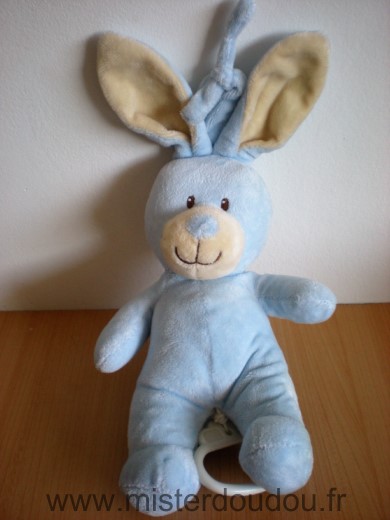 Doudou Lapin Nicotoy Bleu jaune 