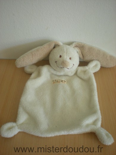 Doudou Lapin Nicotoy Ecru trois personnages 