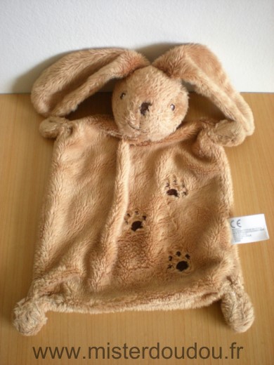 Doudou Lapin Nicotoy Marron 3 empreintes pattes 