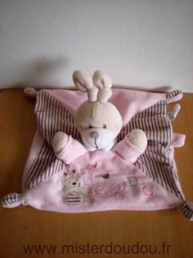 Doudou Lapin Nicotoy Rose abc 