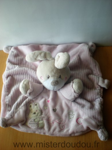 Doudou Lapin Nicotoy Rose  abc 