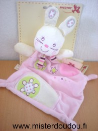 Doudou Lapin Nicotoy Rose blanc  my baby 