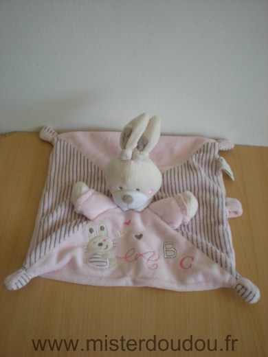 Doudou Lapin Nicotoy Rose lapin a b c 