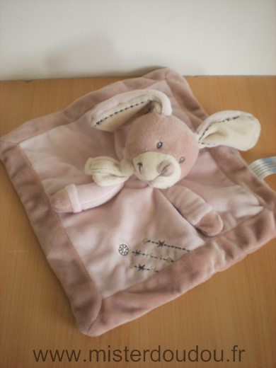 Doudou Lapin Nicotoy Simbatoys rose beige ecru 