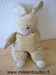 Doudou Lapin Noukie s Beige Étiquette coupée , ressemble à la marque noukie s