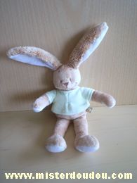 Doudou Lapin Noukie s Beige tshirt vert Lapin gaspard