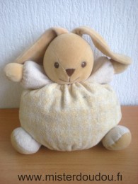 Doudou Lapin Nounours Beige carreaux jaunes 