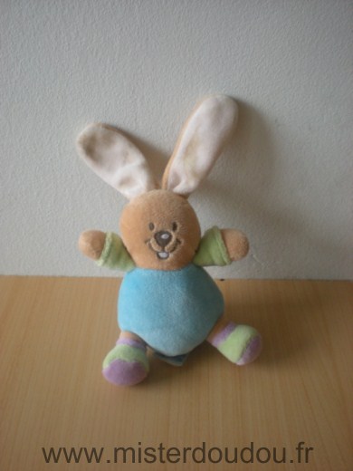 Doudou Lapin Nounours Bleu 