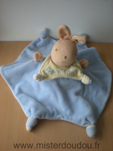 Doudou Lapin Nounours Bleu 