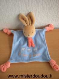 Doudou Lapin Nounours Bleu rose 3 moutons au dodo le ninnin 