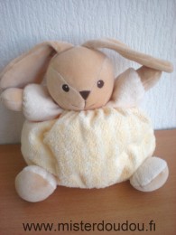 Doudou Lapin Nounours Carreaux jaunes 