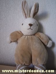 Doudou Lapin Nounours Marron blanc 