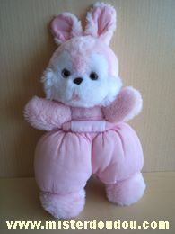 Doudou Lapin Nounours Rose blanc La tête est en peluche