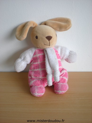 Doudou Lapin Nounours Rose blanc Pas d'étiquette de marque, marque possible: nounours