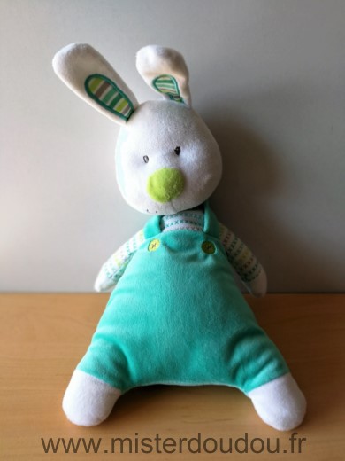 Doudou Lapin Opera Blanc vert 