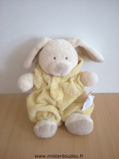 Doudou Lapin Orchestra Lapin beige deguisé en ours jaune 