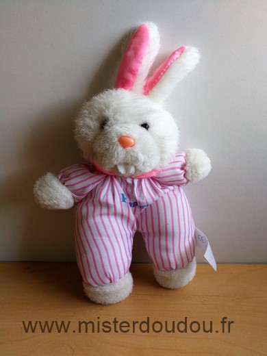 Doudou Lapin Pampers Rose blanc 