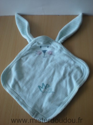 Doudou Lapin Petit bateau Bleu clair en coton moi en petit baetau 