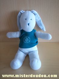 Doudou Lapin Petit bateau Bleu tshirt bleu inscription 