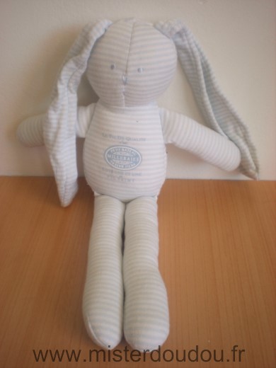 Doudou Lapin Petit bateau Raye bleu milleraies 