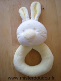 Doudou Lapin Petit caid Jaune blanc 