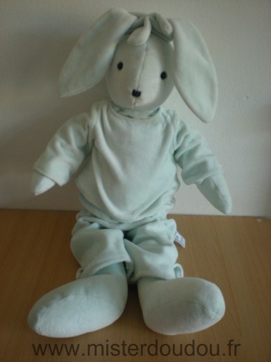 Doudou Lapin Petit descamps Bleu habits amovibles bleus 