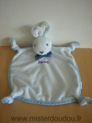 Doudou Lapin Picot Bleu 