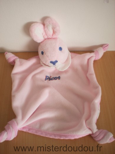 Doudou Lapin Picot Rose picot 