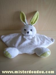 Doudou Lapin Planete bleue Blanc vert 