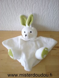 Doudou Lapin Planete bleue Blanc vert 