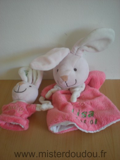 Doudou Lapin Playkids Maman lapin rose avec bebe rose et blanc Attention doudou personnalise avec prénom déjà brodé et date naissance
le cédons petit prix pour dépanner