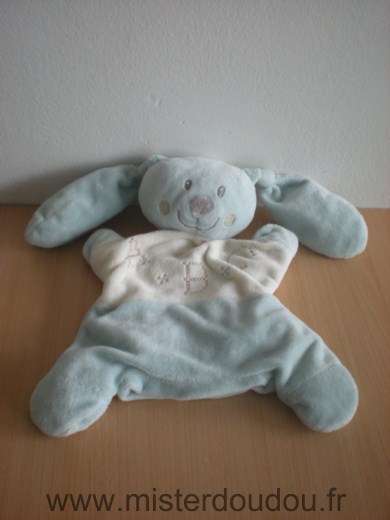 Doudou Lapin Pommette Bleu écru 