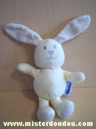 Doudou Lapin Pommette Jaune gris 