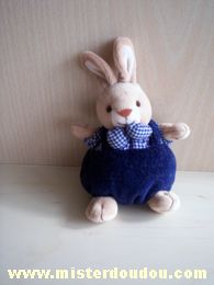 Doudou Lapin Priscilla larsen Beige bleu marrine 