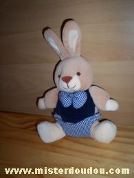 Doudou Lapin Priscilla larsen Bleu marine beige 