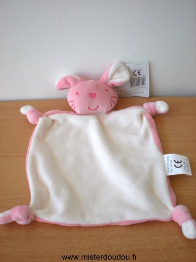 Doudou Lapin Provera Rose blanc 