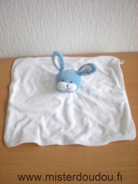 Doudou Lapin Rivadis Velour blanc dessus tissus blanc dessous 