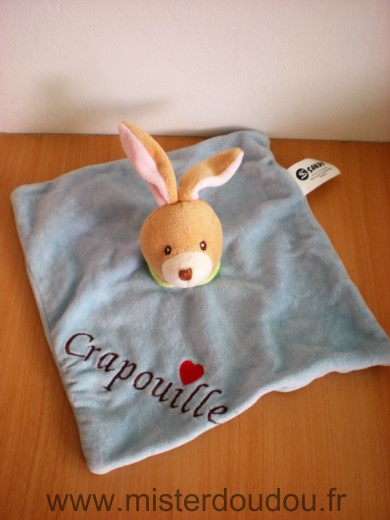 Doudou Lapin Sandy Bleu coeur crapouille 