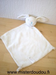 Doudou Lapin Sarbec Tissus eponge blanc 