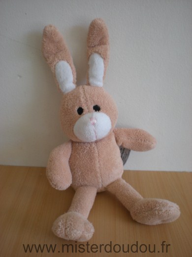 Doudou Lapin Sergei Beige blanc 