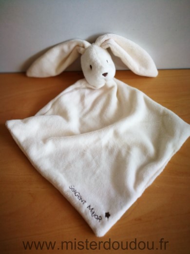 Doudou Lapin Sergent major Ecru 